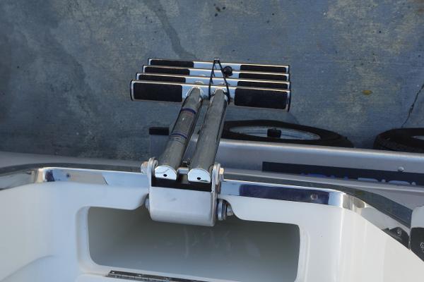 Slide: The Image of 2024 Key West 263 FS boat ladder and stern view. - 15