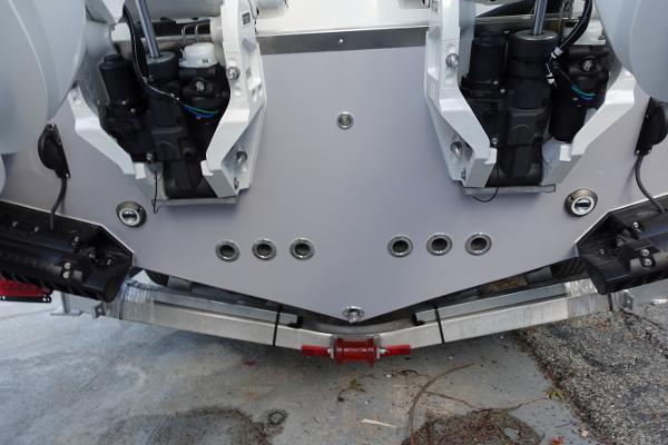 Slide: The Image of Rear view of 2024 Key West 263 FS boat's dual outboard motors. - 7
