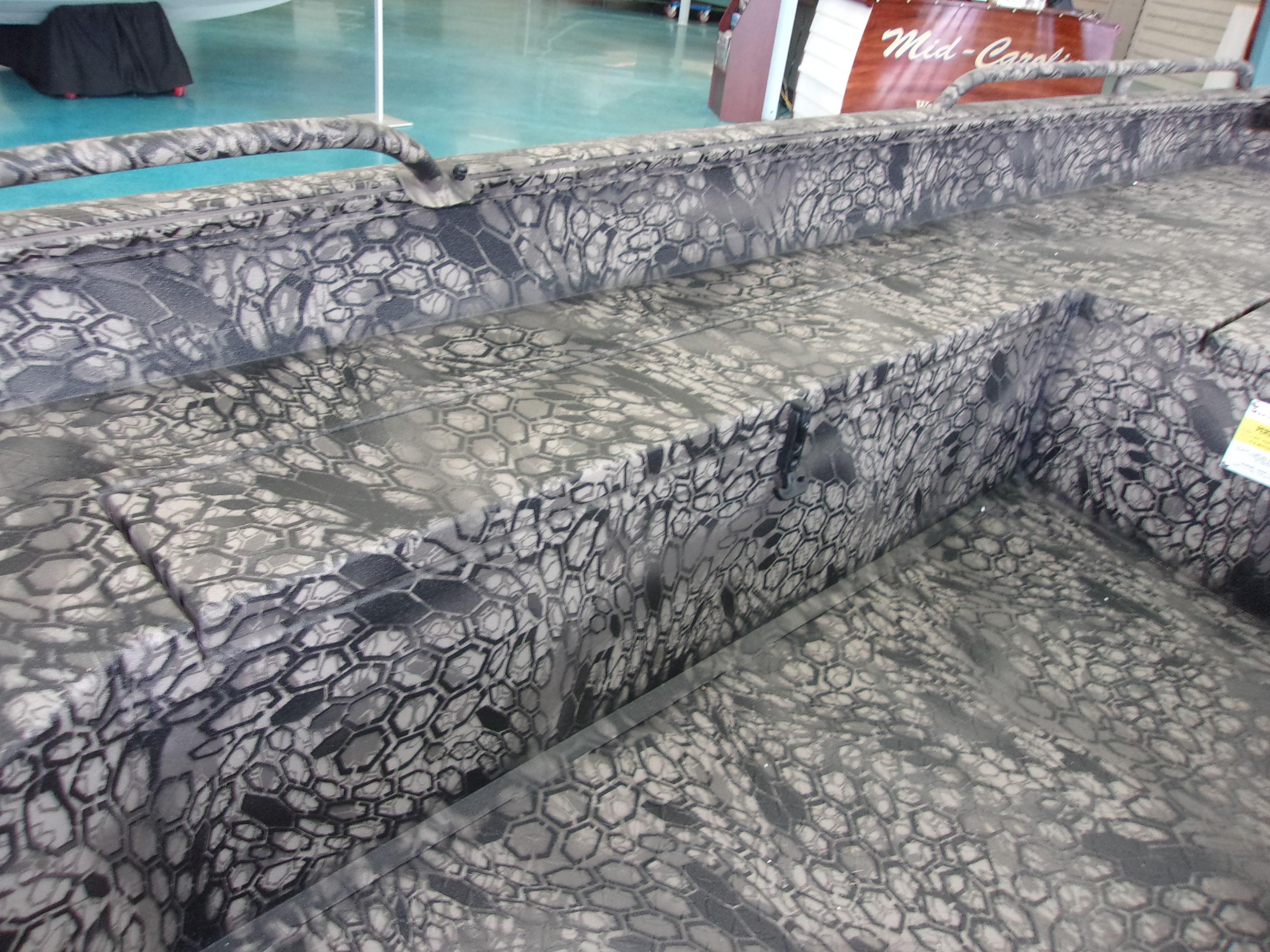 Slide: The Image of 2023 Legendcraft Boats Ambush Elite 1656 interior with camouflage pattern. - 9