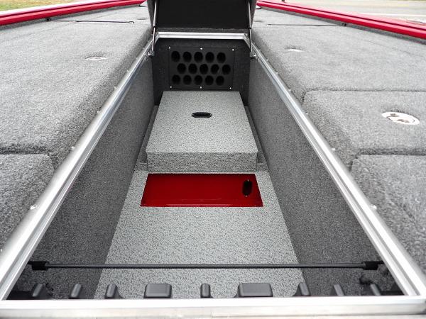 Slide: The Image of 2024 Lund 2075 Pro-V Bass XS boat interior storage compartment. - 32