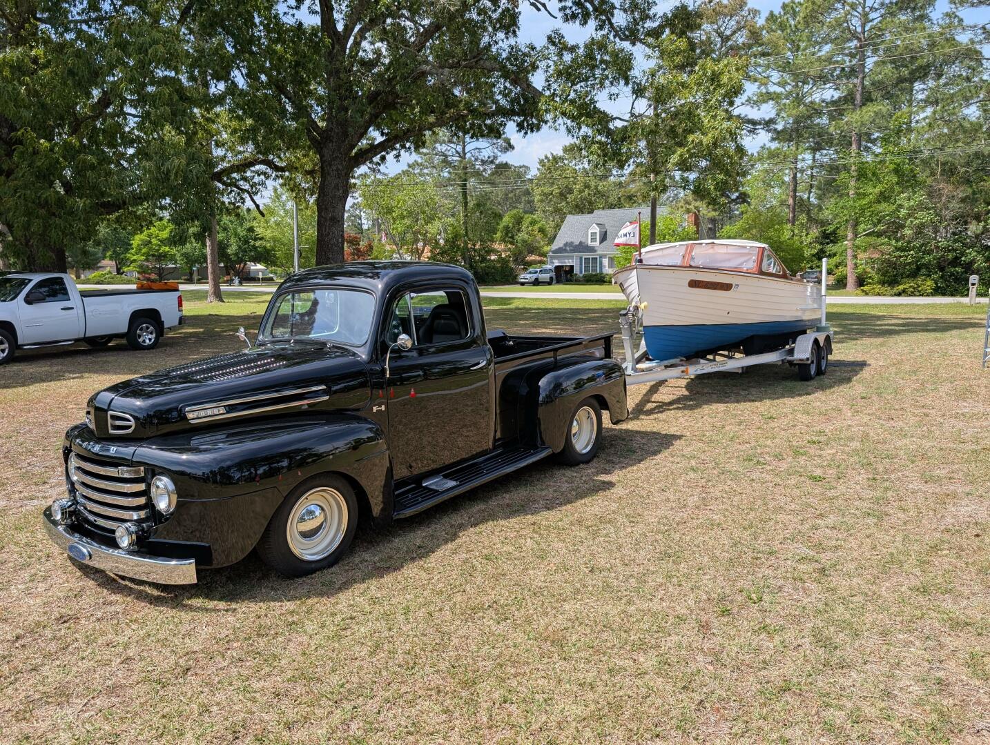 Slide: The Image of 40 48 Pulling A 58 1948 Ford F-1 
Not part of sale - 5255597