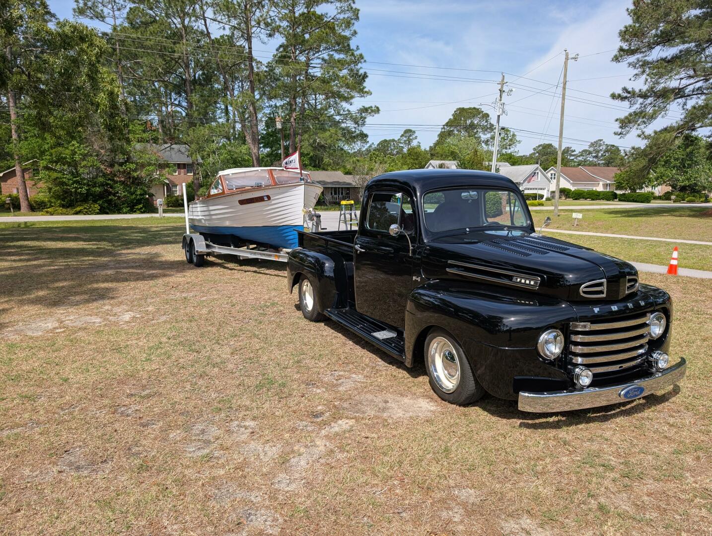 Slide: The Image of 41 48 Pulling A 58 1948 Ford F-1 
Not part of sale - 5255598