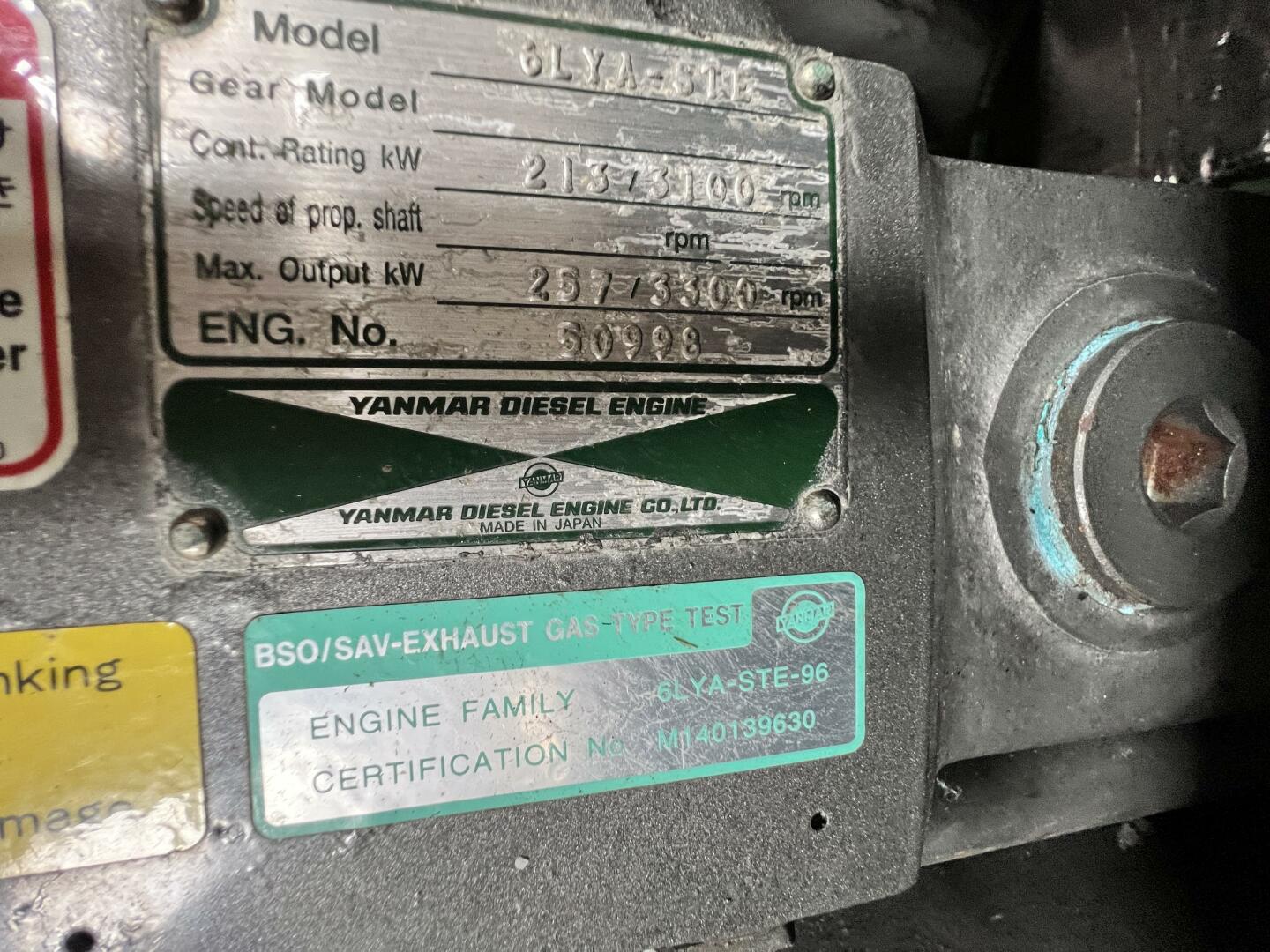 Slide: The Image of 2001 34 Mainship Engine Serial Number - 5391123