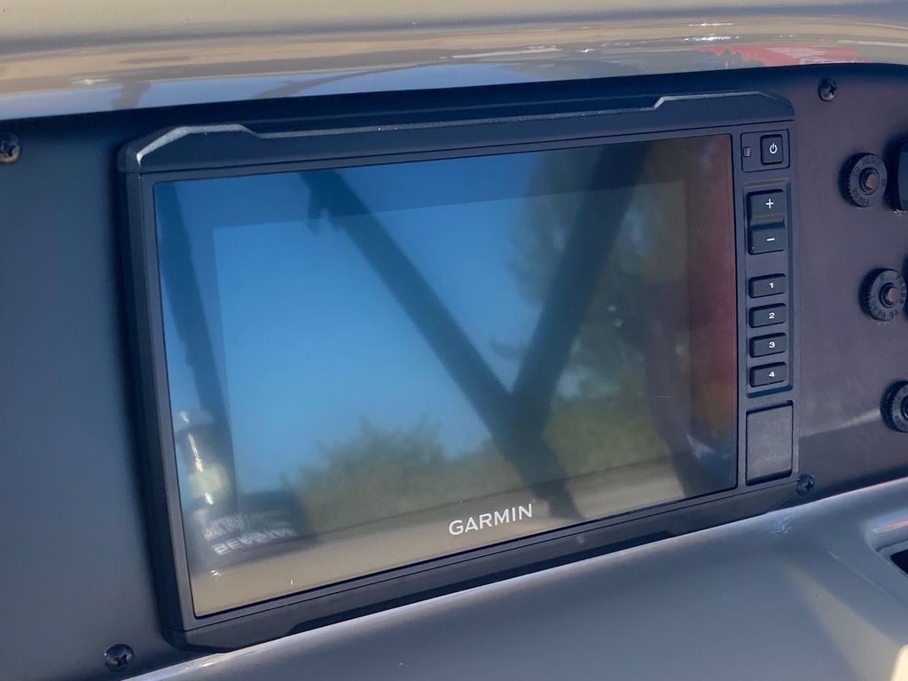 Slide: The Image of Garmin display on 2022 Manitou 18 Aurora LE Standard Twin Tube boat. - 25