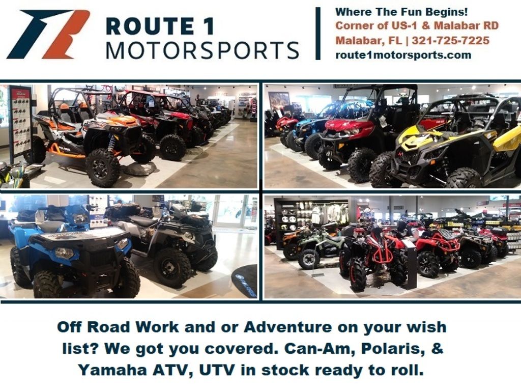 Slide: The Image of Route 1 Motorsports showroom with Can-Am, Polaris, and Yamaha ATVs and UTVs in Malabar, FL. - 22