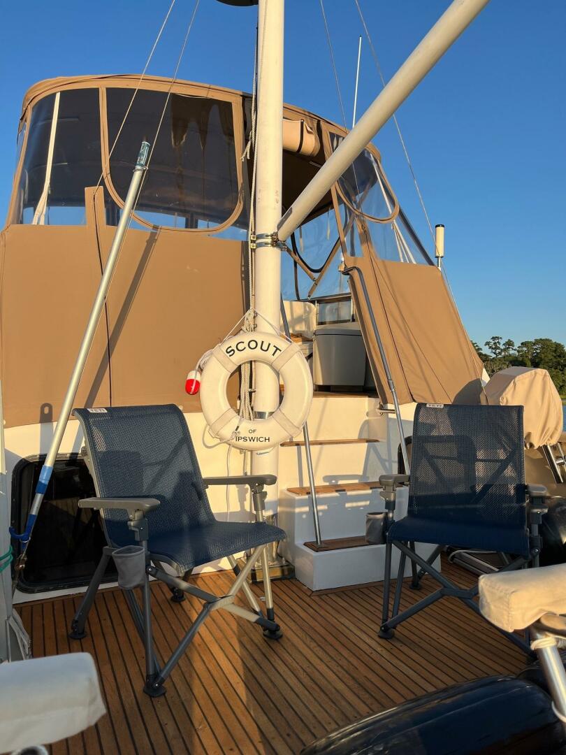 Slide: The Image of 46' Marine Trader trunk cabin forward1 - 19