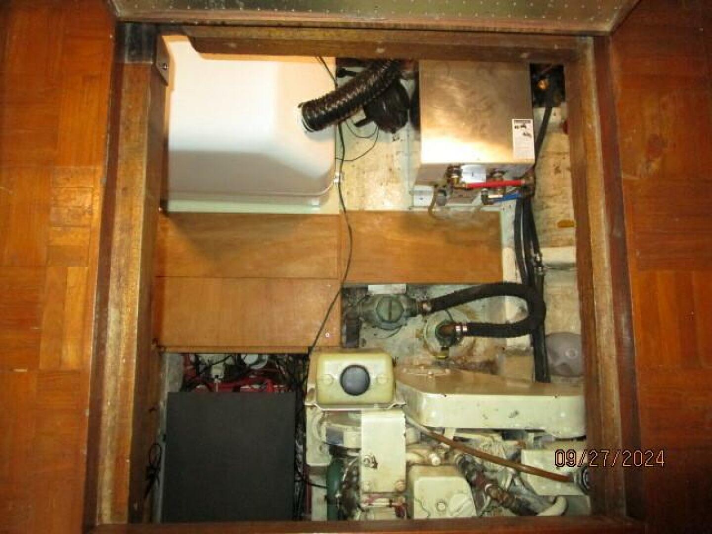 Slide: The Image of 46' Marine Trader engine room access - 58