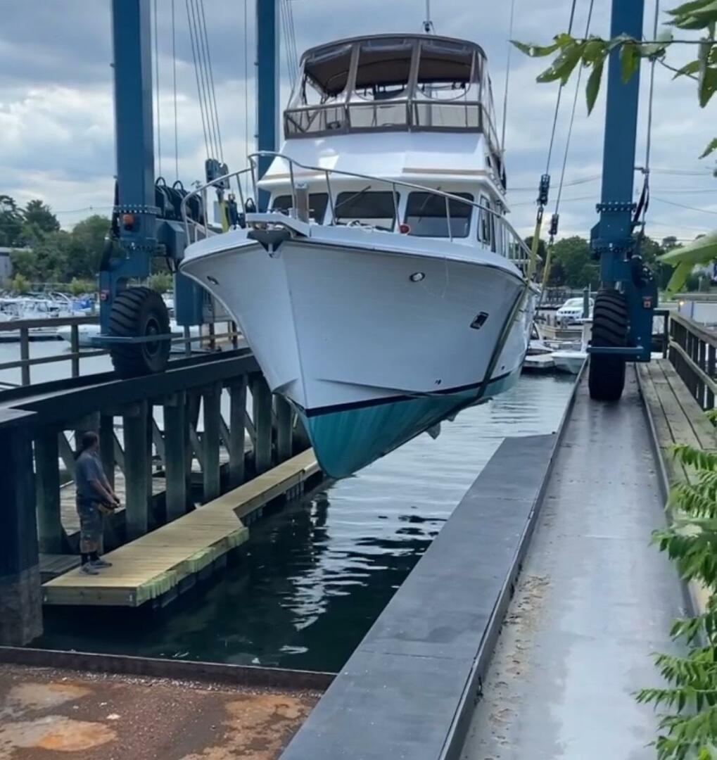 Slide: The Image of 46' Marine Trader hauled out - 75