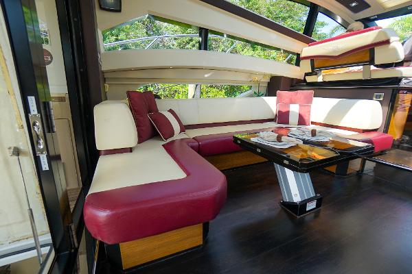 Slide: The Image of Luxurious interior of a 2009 Marquis 500 Sport Coupe yacht with modern seating. - 28