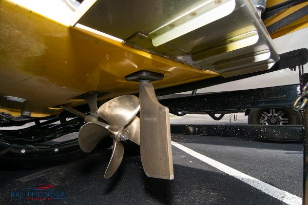Slide: The Image of Close-up of 2005 MasterCraft X45 boat propeller and rudder. - 9