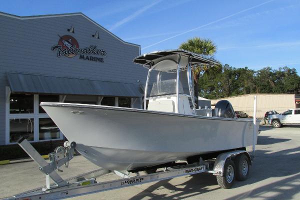Slide: The Image of 2023 May-Craft 20 Cape Classic boat on trailer at dealership. - 2