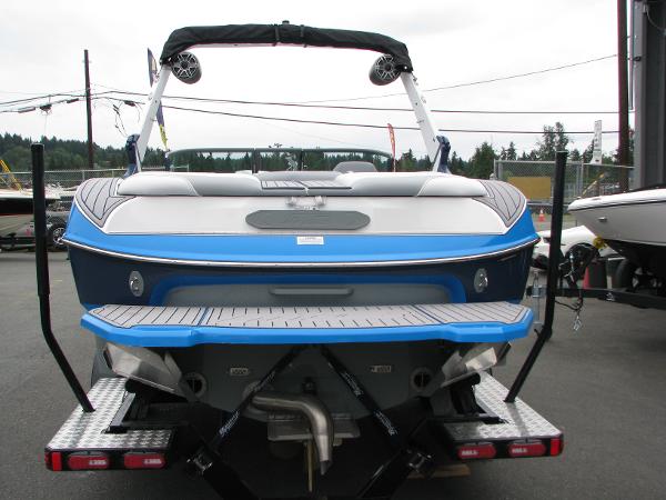 Slide: The Image of 2022 MB F22 Tomcat boat rear view on trailer. - 3