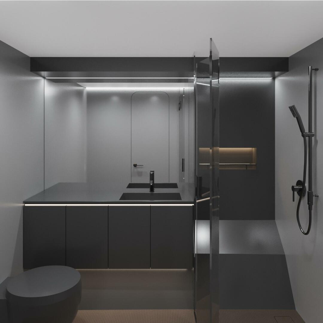 Slide: The Image of Head and Shower -Dark Color Option- - 5228060