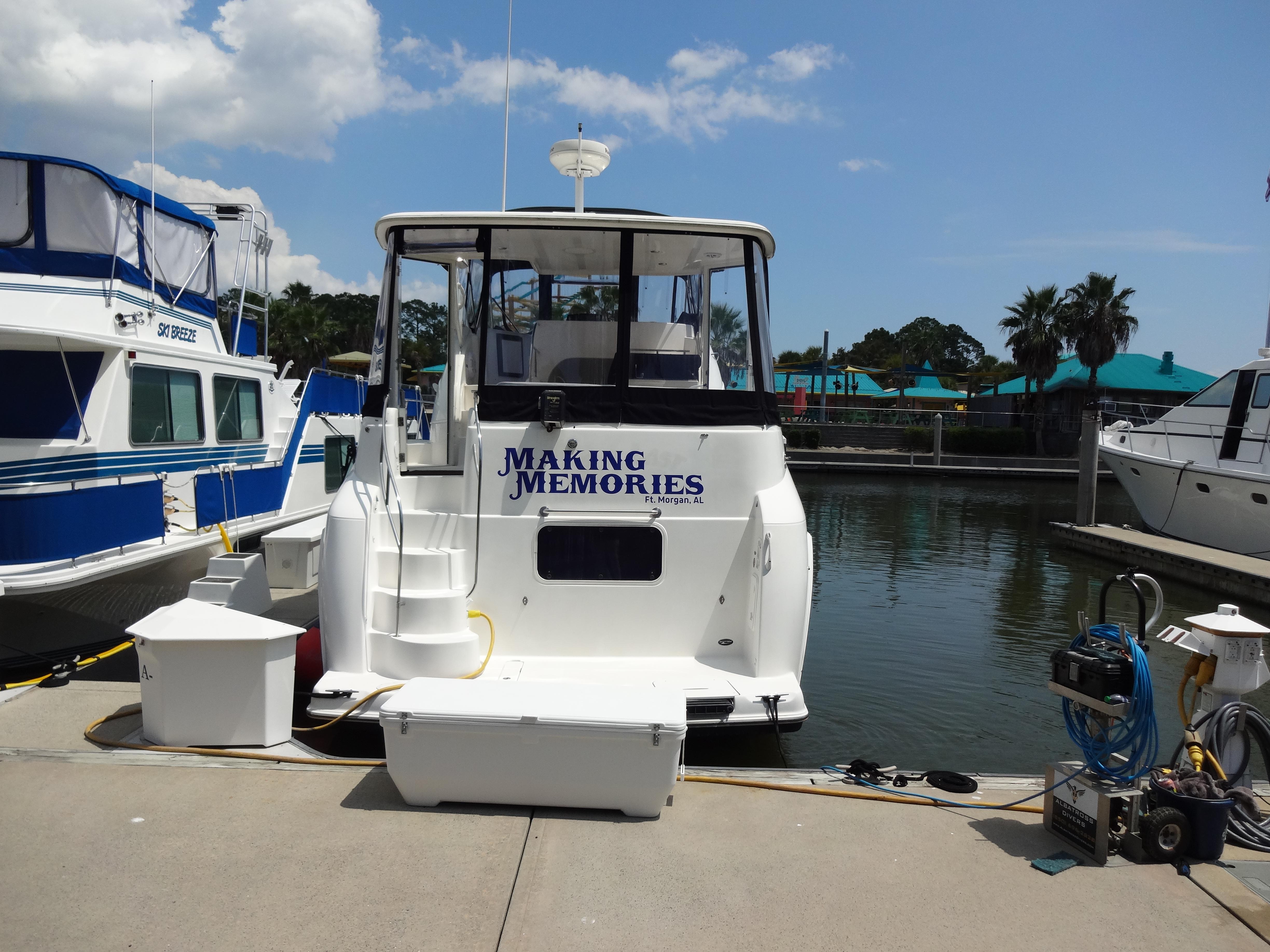 Slide: The Image of 2004 Meridian 408 Motoryacht Making Memories docked at marina. - 5