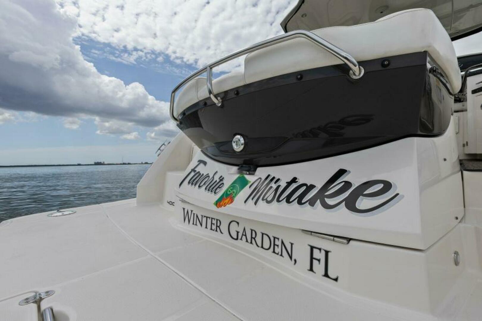 Slide: The Image of 2013 40 Monterey Sport Yacht - Favorite Mistake - Transom - 5157682