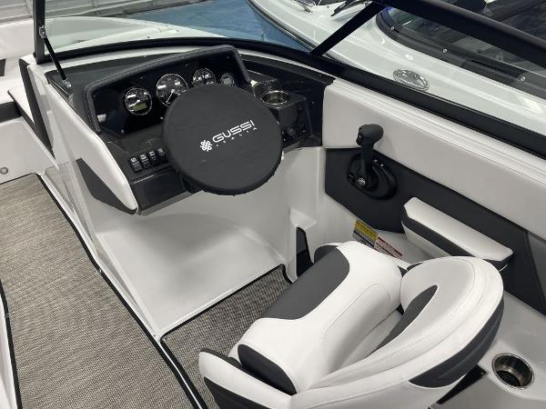Slide: The Image of 2023 Monterey M-20 boat cockpit with Gussi Italia steering wheel and captain's chair. - 8