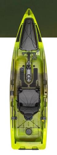 Slide: The Image of 2023 Native Watercraft Titan Propel 12 kayak, top view, green and black. - 3