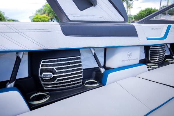 Slide: The Image of 2018 Nautique Super Air Nautique G23 Coastal Edition interior with JL Audio speakers. - 14