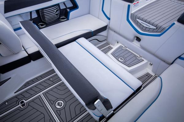 Slide: The Image of 2018 Nautique Super Air Nautique G23 Coastal Edition interior seating and deck. - 19