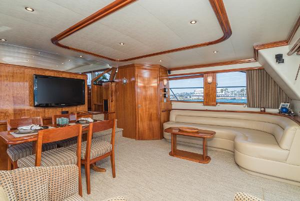 Slide: The Image of Luxurious interior of 2008 Navigator 62 Pilothouse yacht with elegant wood finishes. - 30