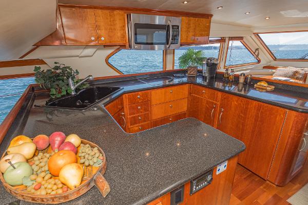 Slide: The Image of Luxurious kitchen interior of 2008 Navigator 62 Pilothouse yacht with ocean view. - 33