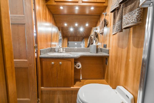 Slide: The Image of Luxurious wooden bathroom interior in 2008 Navigator 62 Pilothouse yacht. - 47
