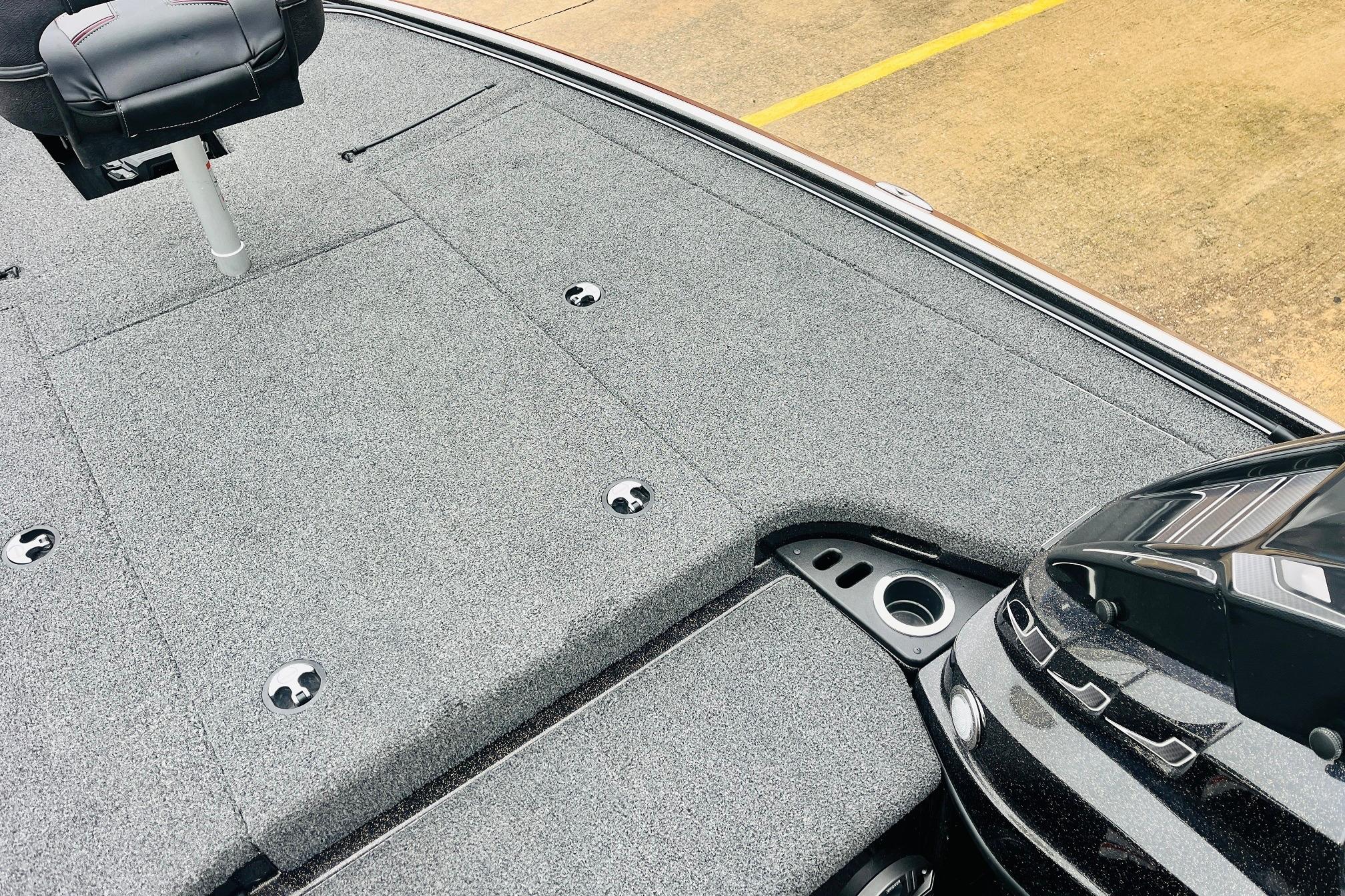 Slide: The Image of 2021 Nitro Z19 Pro boat deck with seating and storage compartments. - 18