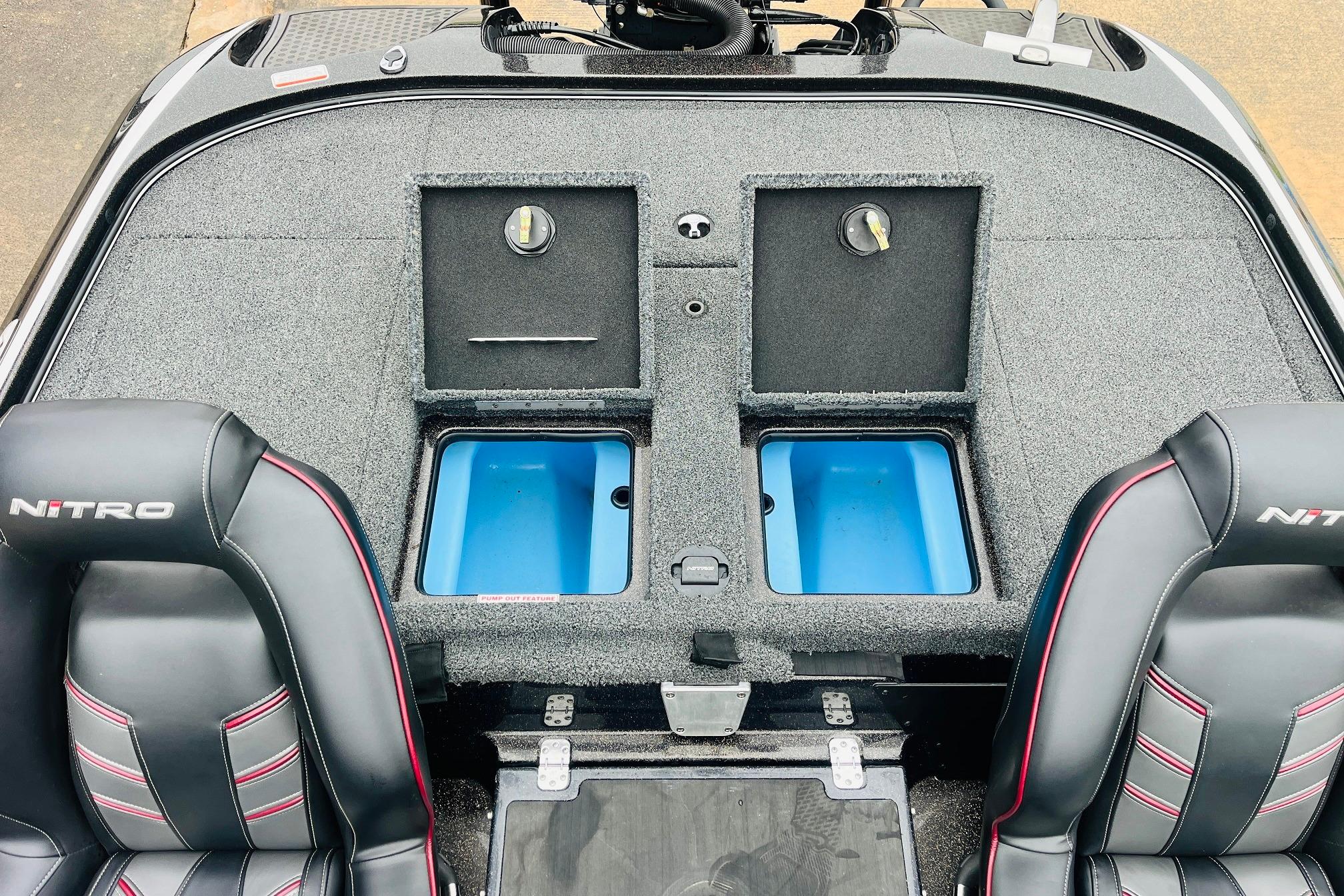 Slide: The Image of Interior of 2021 Nitro Z19 Pro boat with storage compartments and seats. - 45