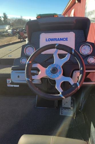 Slide: The Image of Steering console of 2024 Nitro Z19 Pro boat with Lowrance electronics. - 8