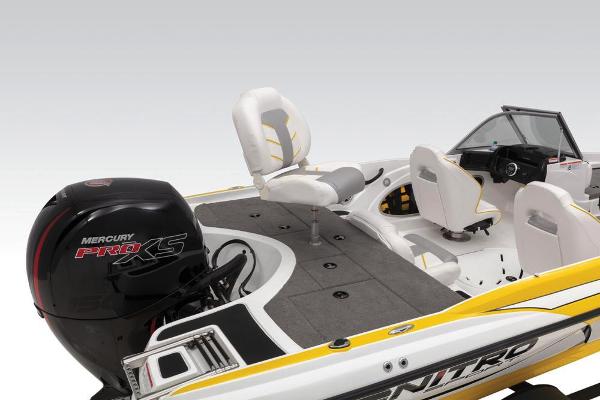 Slide: The Image of 2020 Nitro Z19 Sport boat with Mercury Pro XS engine, featuring sleek design and comfortable seating. - 31
