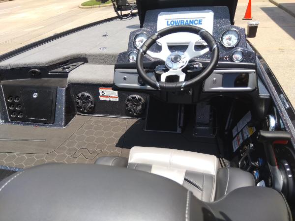 Slide: The Image of Interior of a 2023 Nitro Z20 Pro boat featuring a modern steering console. - 3
