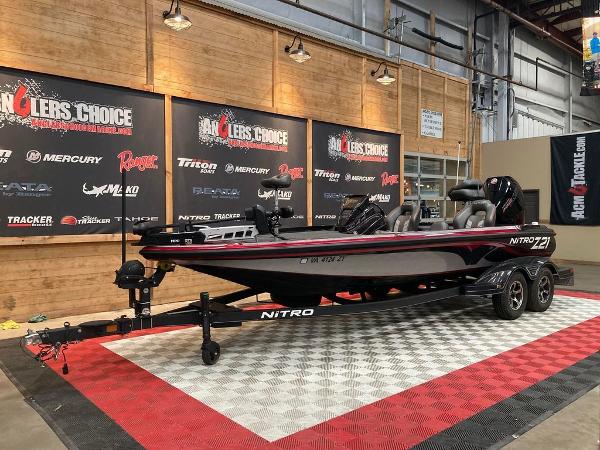 Slide: The Image of 2021 Nitro Z21 Pro bass boat on display at Angler's Choice showroom. - 1