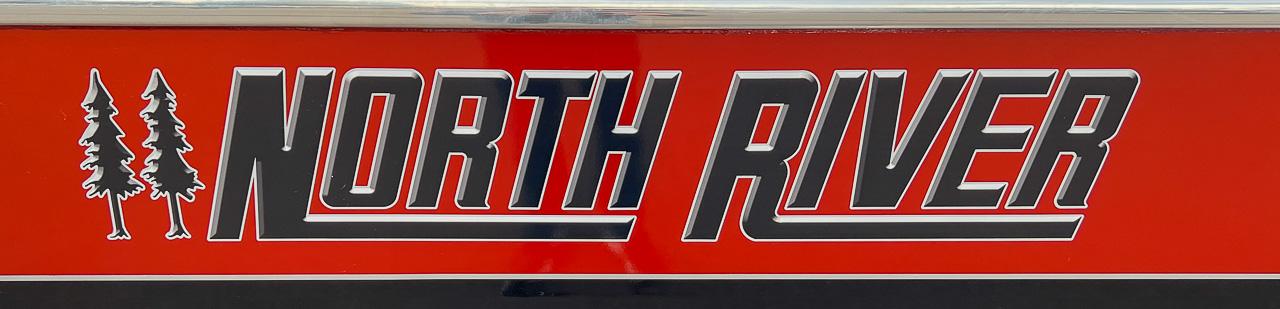 Slide: The Image of North River 23 SeaHawk 2024 logo on red background - 24