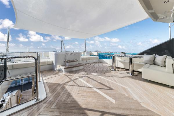 Slide: The Image of Luxurious deck of 2023 Ocean Alexander 35R yacht with ocean view. - 7