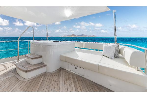 Slide: The Image of Luxurious deck of 2023 Ocean Alexander 35R yacht with ocean view. - 8