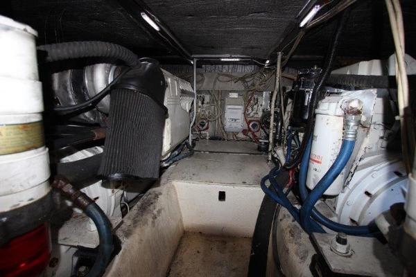 Slide: The Image of Engine room of a 1990 Ocean Yachts 48 Super Sport boat. - 33