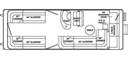Slide: The Image of Floor plan of 2004 Odyssey Millennium 2502M motorhome with seating and sleeping areas. - 21