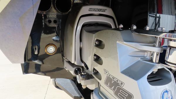 Slide: The Image of Close-up of a 2020 Outerlimits 46SC boat with Mercury Racing M8 drive. - 9
