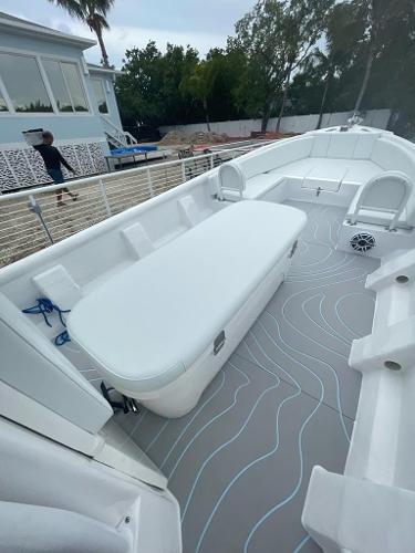 Slide: The Image of 2022 Panga Eduardoño Corvina 32 ft Panga boat with spacious deck and seating. - 7