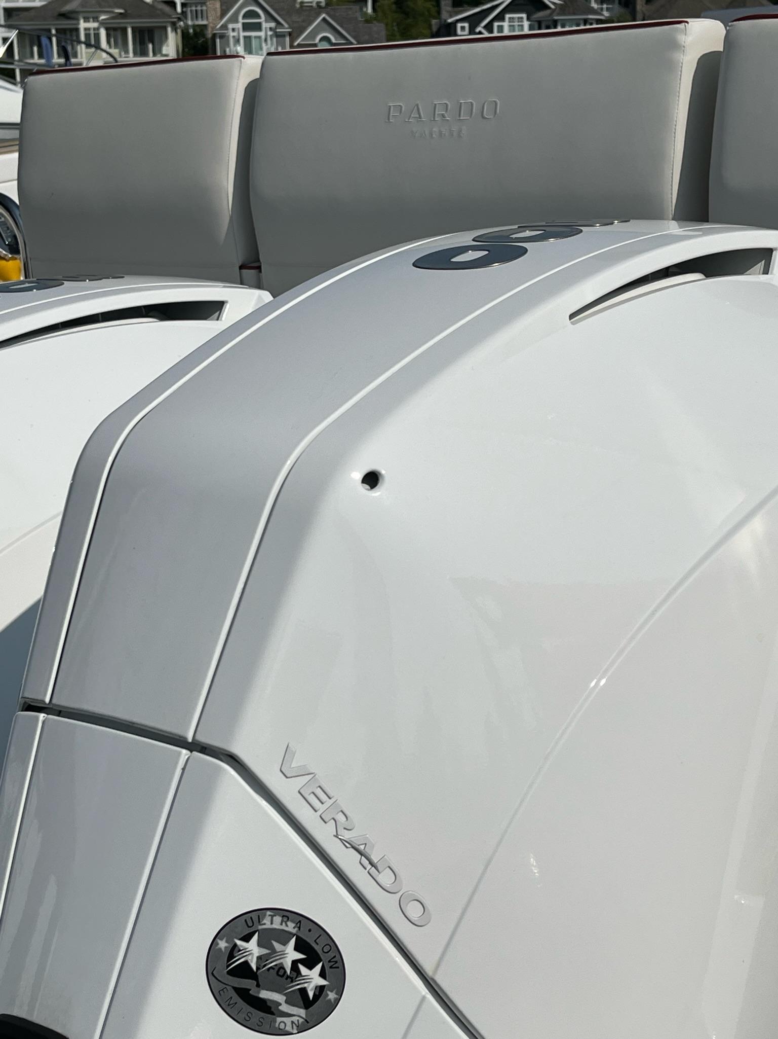 Slide: The Image of 2025 Pardo Yachts 38 Outboard with Verado engine detail. - 30