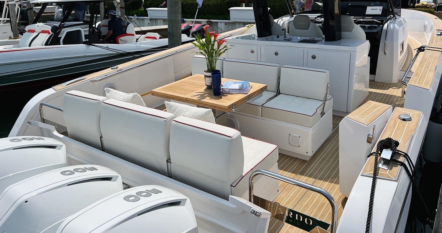 Slide: The Image of 2025 Pardo Yachts 38 Outboard with elegant seating and modern design. - 7