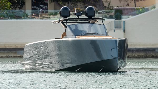 Slide: The Image of 2022 Pardo Yachts 50 cruising on water, showcasing sleek design and modern features. - 0