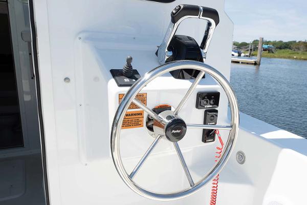 Slide: The Image of Manufacturer Provided Image: Steering wheel of 2025 Parker 2820 XLD Sport Cabin boat with control panel. - 7