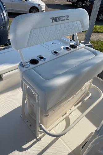 Slide: The Image of 2024 Pathfinder 2200 TRS boat seat with cup holders and storage. - 10