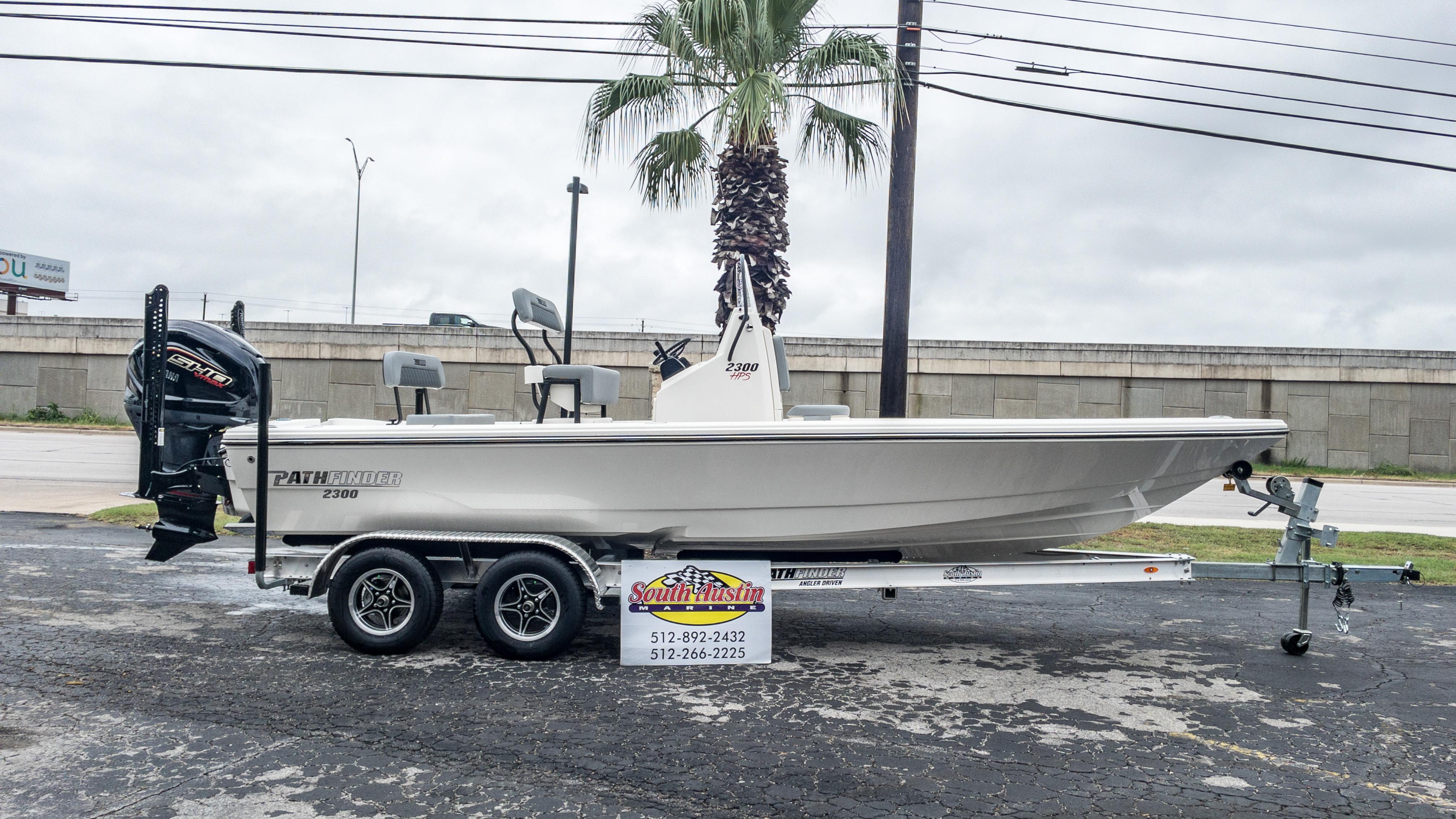 Slide: The Image of 2024 Pathfinder 2300 HPS boat on trailer at South Austin Marine dealership. - 29