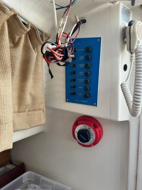 Slide: The Image of Electrical panel and controls inside a 1978 Pearson 26 sailboat. - 20