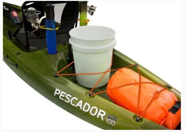 Slide: The Image of Perception Kayaks Pescador Pro 10 kayak with fishing gear and storage, 2023 model. - 5