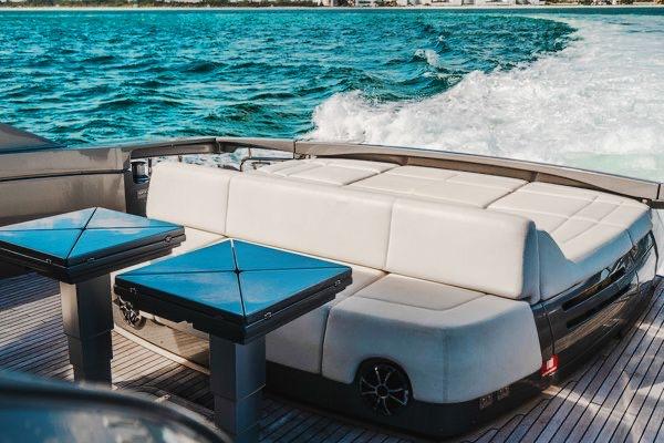 Slide: The Image of Luxury seating on 2015 Pershing 70 yacht with ocean view. - 30