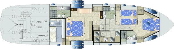 Slide: The Image of Manufacturer Provided Image: Pershing 70 Lower Deck Layout Plan - 55