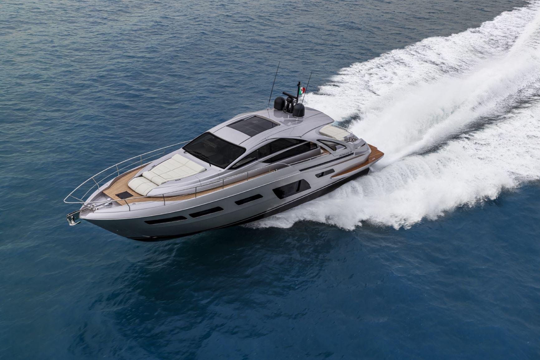 Slide: The Image of 2025 Pershing 7X yacht cruising on open water, showcasing sleek design and speed. - 12